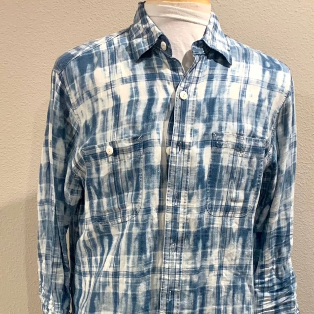 VINTAGE POLO RALPH LAUREN TIEDYE LINEN SHIRT MED.